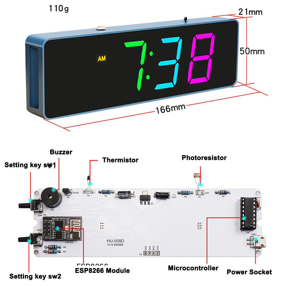 Colorido WiFi Kit Relógio Elet - Diy Electronics Com avaliação e preço
